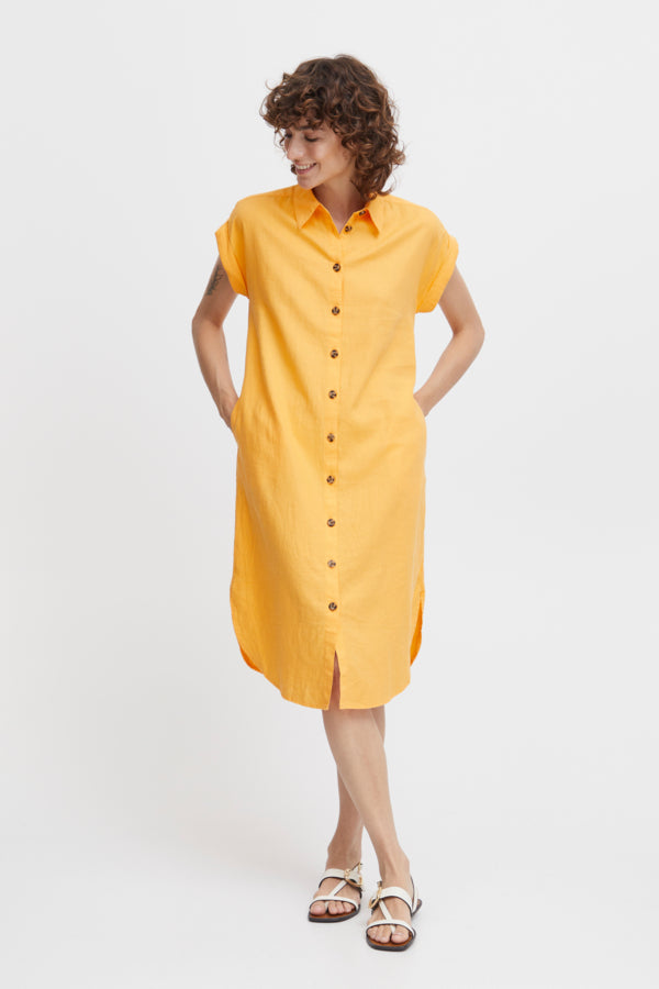 Falakka Shirt Dress / Blazing Orange