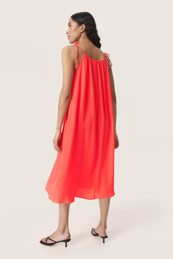 Kehlani Strap Dress Solid / Hot Coral