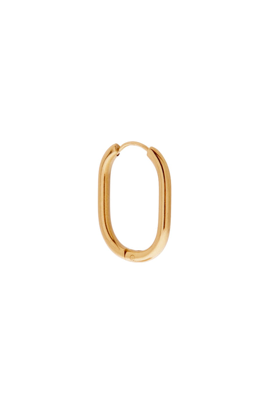 Single Small Oval Hoop - Gold