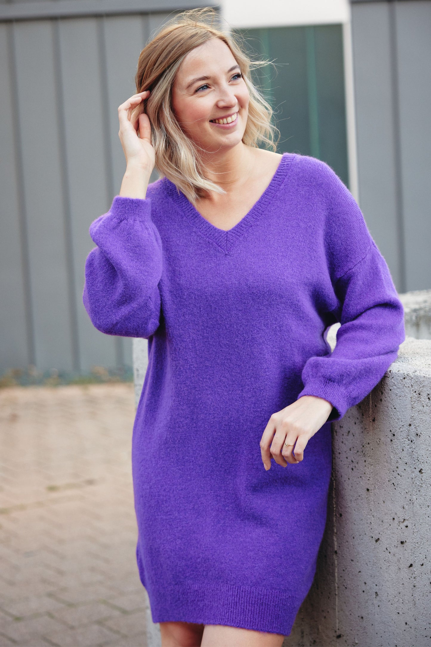 Maeve Sweater Dress / Purple