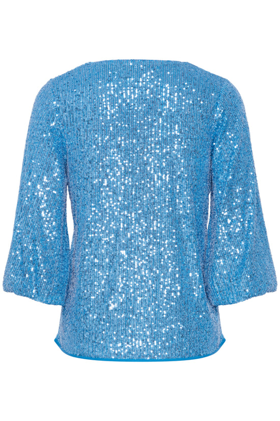 Solia Sequince V-Neck Blouse / Swedish Blue