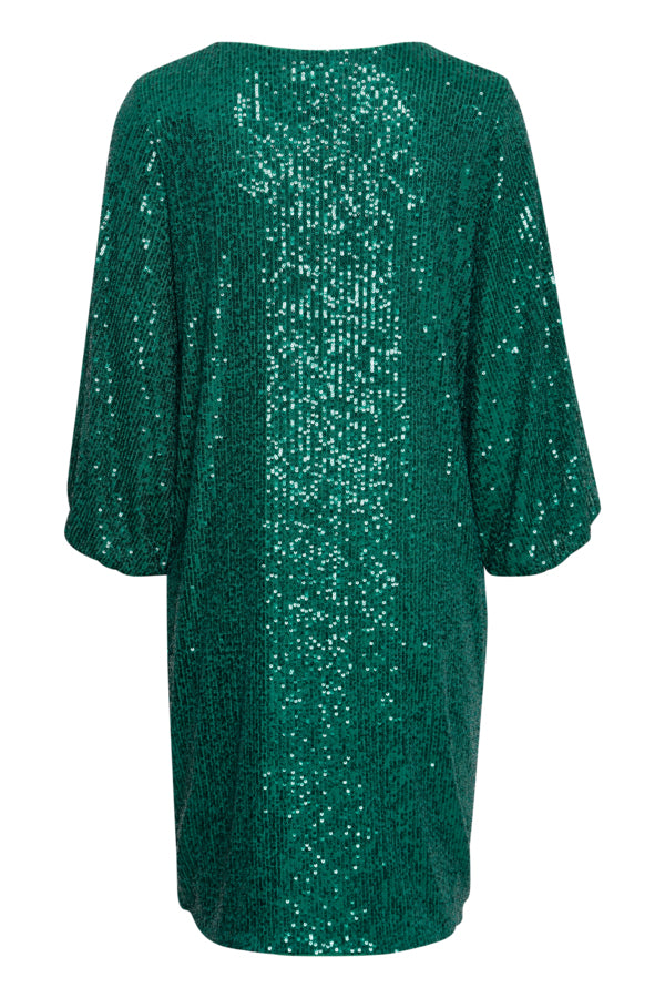 Afbeelding laden in galerijviewer, Solia Sequince V-Neck Dress / Ultramarine Green
