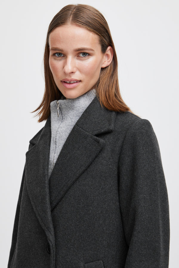 Cilia Coat / Black & Grey Melange