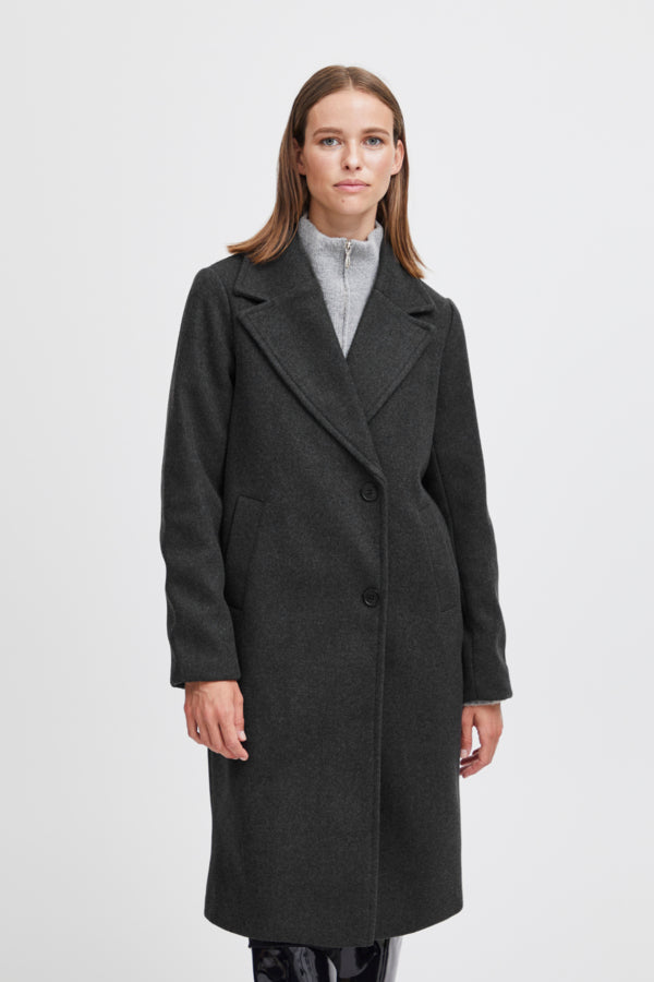 Cilia Coat / Black & Grey Melange