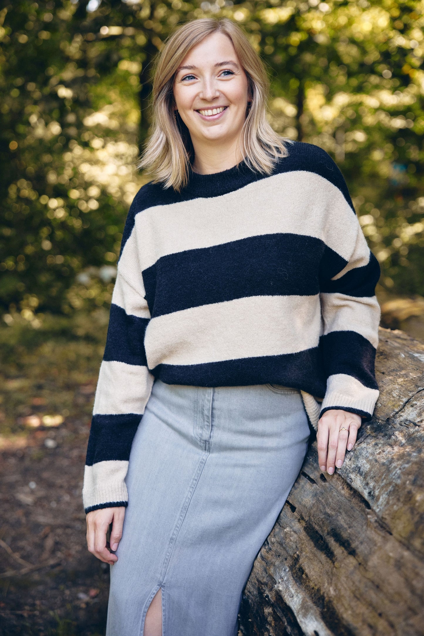 Omartha Stripe Jumper / Black Mix