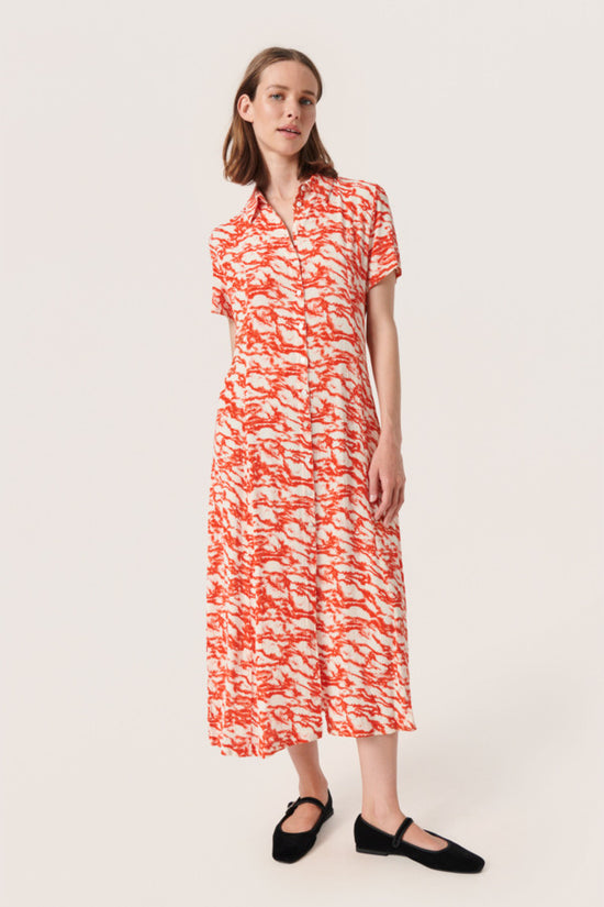 Zaya Shirtdress / Red Mini Clouds