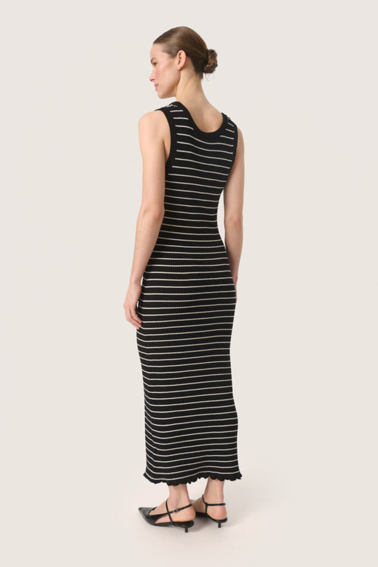 Lidya Dress / Black & White Stripes