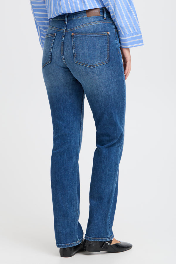 Joyy High Waist Straight Leg Jeans / Medium Blue