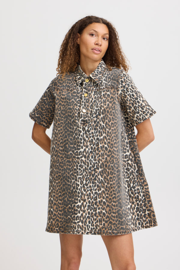 Jannah Dress / Tobacco Brown Leo Printed