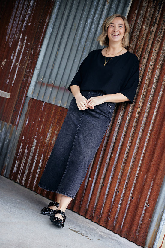 Next Denim Skirt / Black