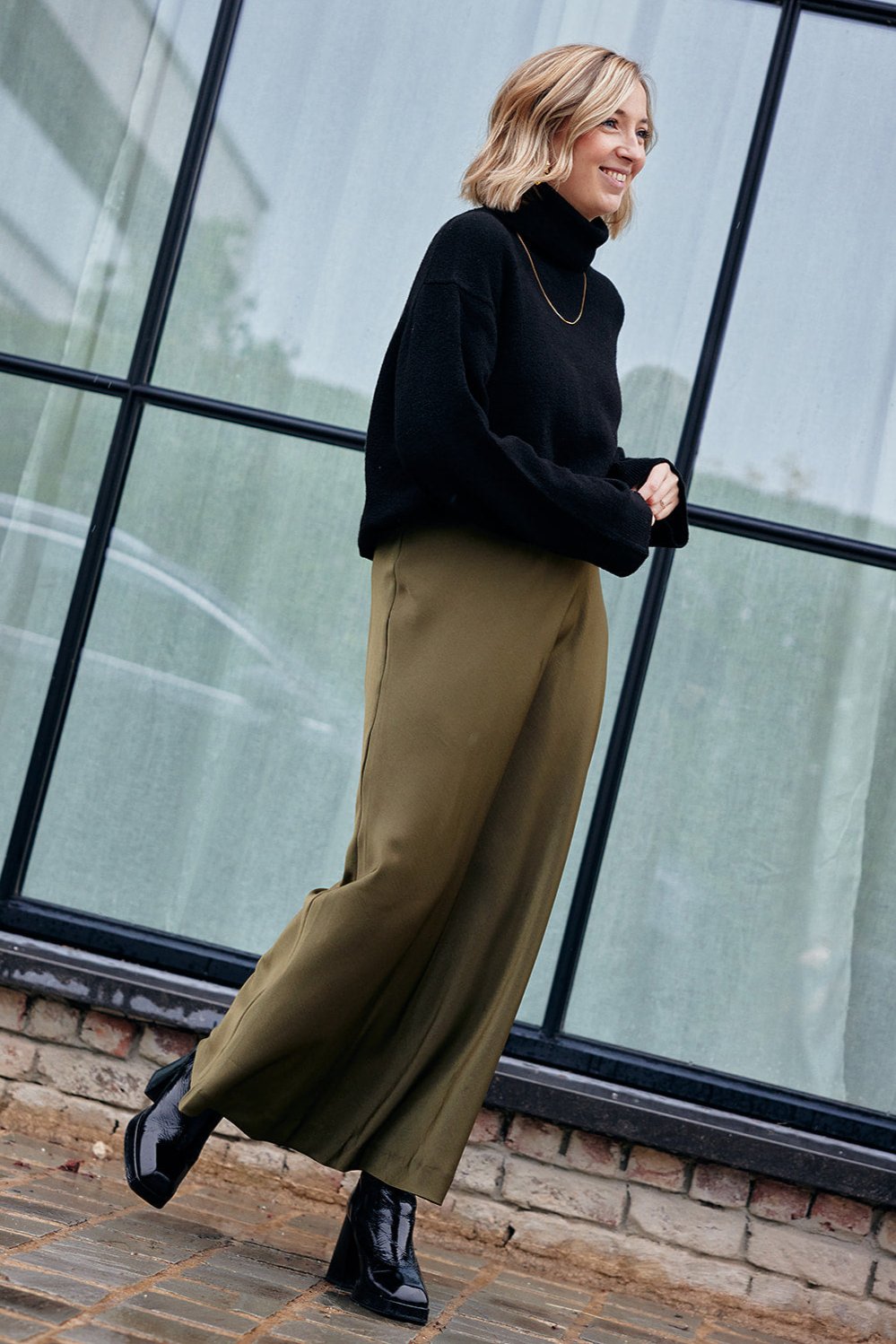 Dolora Bias Skirt / Olive Night