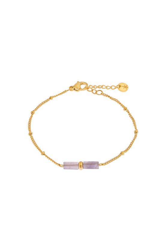 Purple Tube Bracelet / Gold