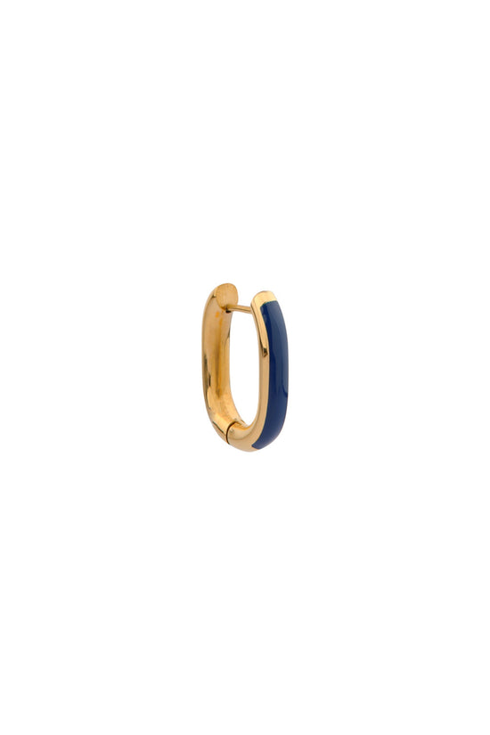 Blue Oval Hoop / Gold