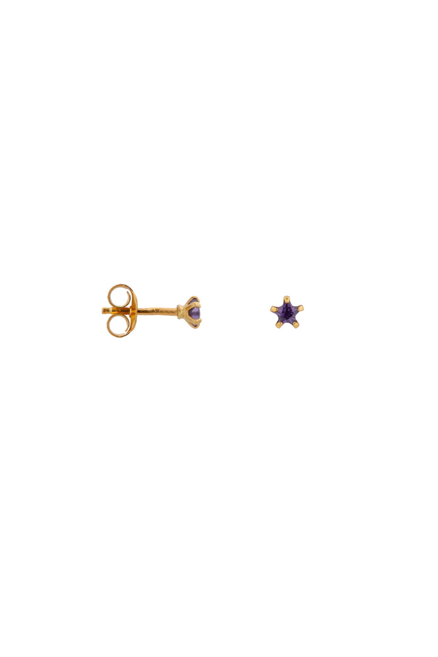 Single Purple Star Stud / Gold