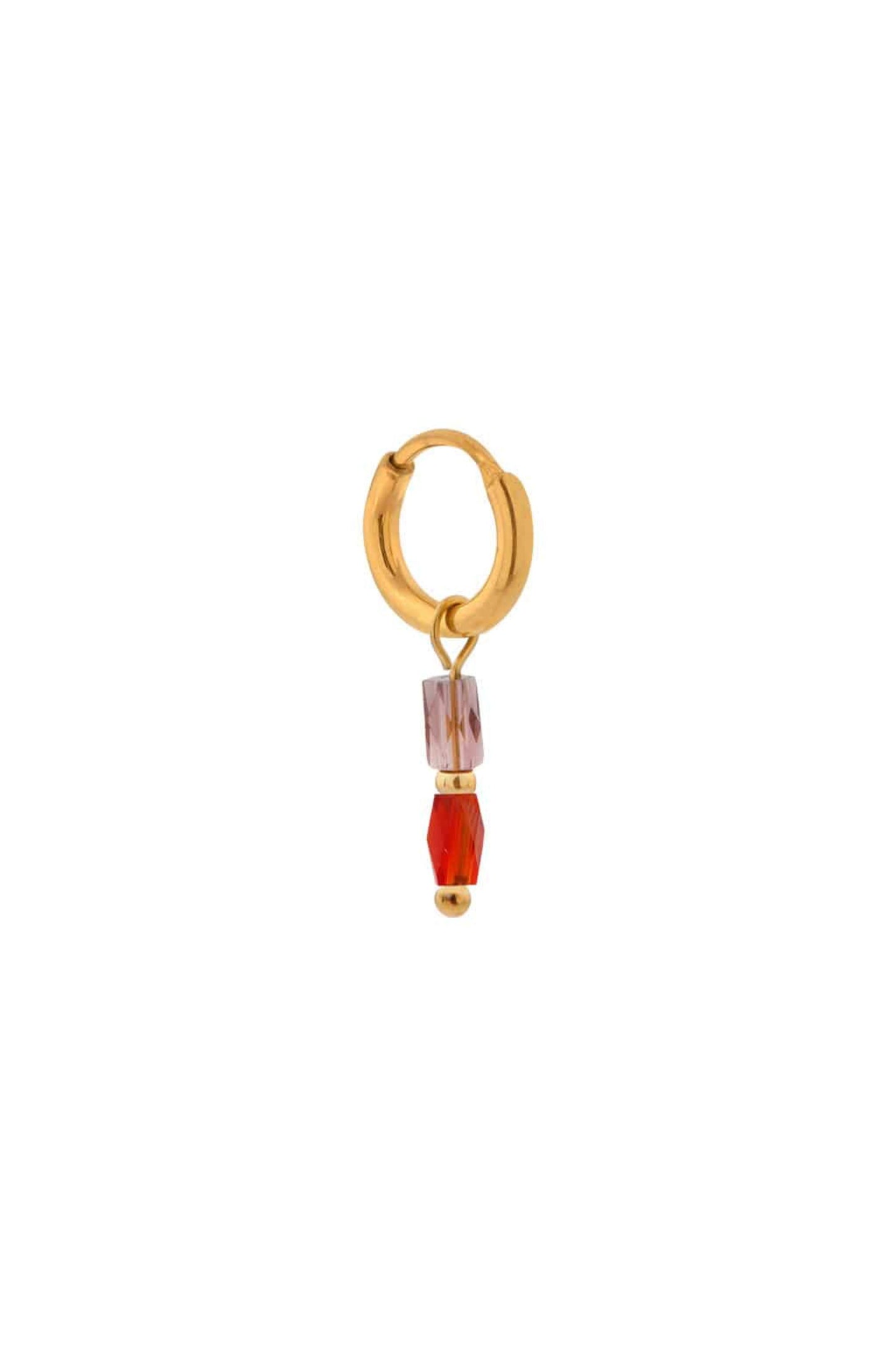 Single Terra Red Hoop / Gold