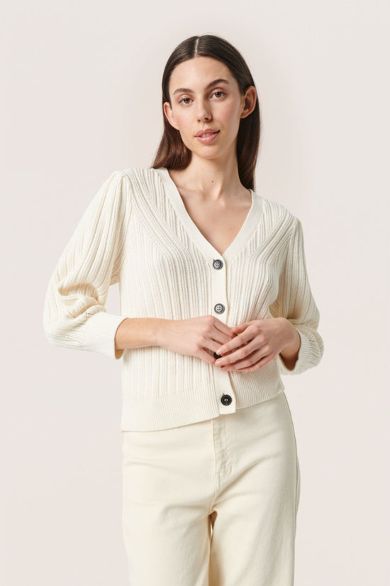 Polli Puff Cardigan / Whisper White