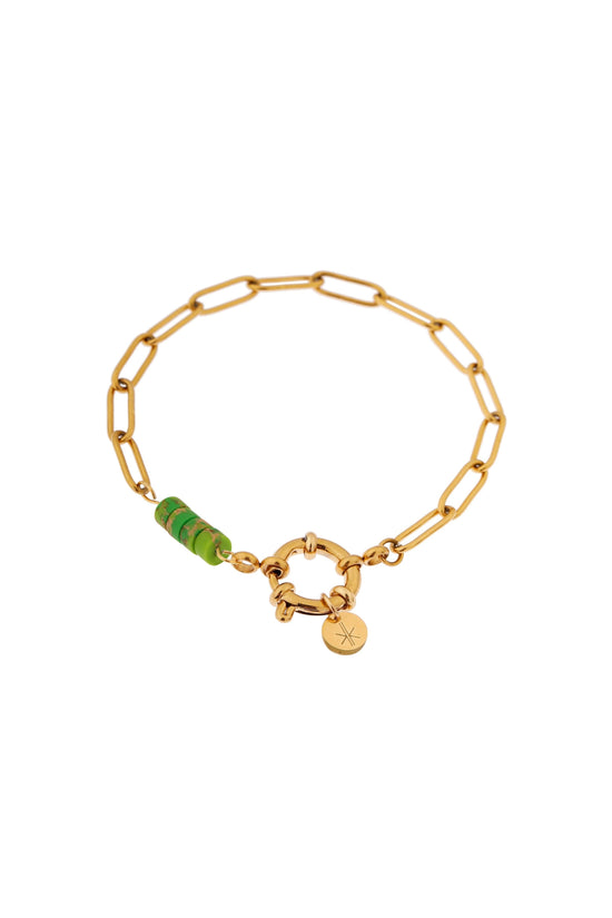 Hold On Green Bracelet - Gold